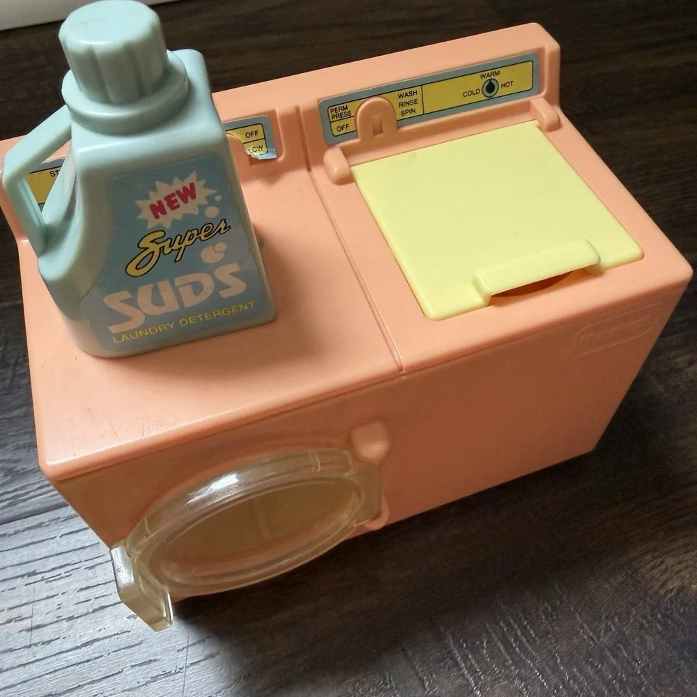 Playskool Dollhouse Washing Machine & Dryer‎ Spins W/ Basket Suds Soap Set 1990s